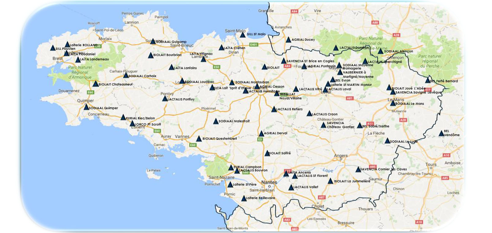 reseau collecte analyses de lait bretagne et pays de la loire